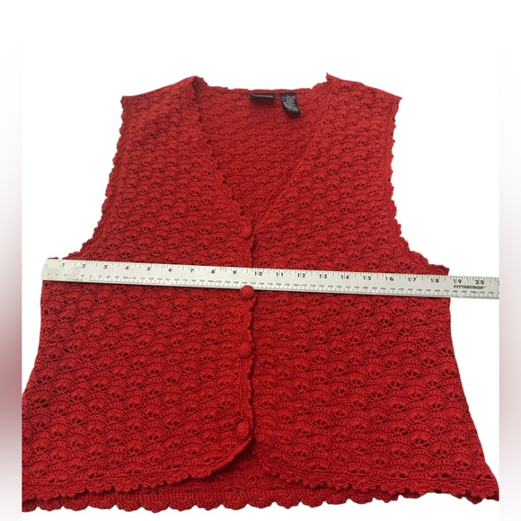Lizsport Vintage Hand Crocheted Linen Cotton Vest Large - Picture 12 of 12